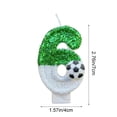thumbnail image 3 of Partheme Soccer Number Candles 0-9 Glitter Green Football Birthday Candles,Sports Themed Cake Topper for Game Day Birthday Party Celebration.Soccer Mom Gift and Patriotic Sports Party Essential, G, 3 of 6