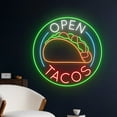 thumbnail image 2 of Handmadetneonsign Open Tacos Neon Sign, Tacos Open LED Sign, Mexican Taco Neon Light, Tacos Light, 2 of 5