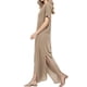 thumbnail image 2 of Vestido a juego con cuello en V, casual, holgado, manga corta, maxi con bolsillo, 2 of 4