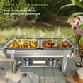 thumbnail image 6 of Chafing Dishes for Buffet ,AOKIWO 3 Packs 8QT Mirrored Stainless Steel Chafing Dishes for Buffet, Chafers and Buffet Warmer for Parties, Events, Wedding, Camping, Dinner, 6 of 10