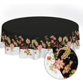 thumbnail image 6 of White Black Birds Flowers Waterproof Fabric Tablecloth,Rectangle Watercolor Wrinkle Oil-Proof Resistant Table Cover for Dining Table, Buffet Parties and Campin,(60" inch Round), 6 of 6