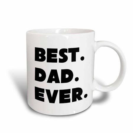 3dRose Best Dad Ever Typography , Ceramic Mug,