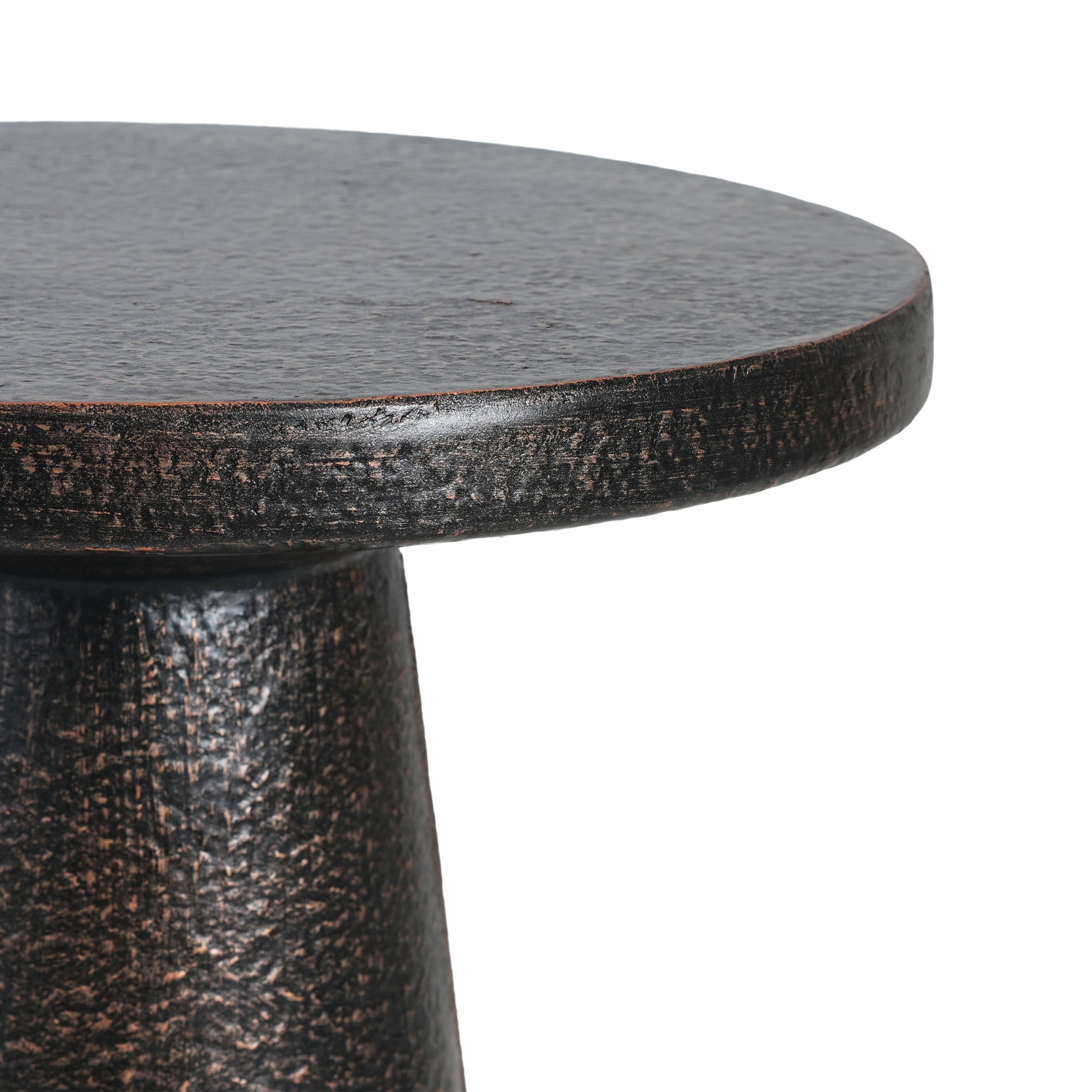 Christopher Knight Home Minimalist MGO Indoor Outdoor Accent Side Table, Weather-Resistant, Black