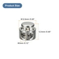 thumbnail image 2 of Uxcell 20pcs Double Hole Metal Spring Cord Locks Round Toggle Stoppers Stop Sliding Cord Fasteners Locks, White Nickel, 2 of 5