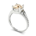 thumbnail image 2 of Solitaire with Accents Engagement Ring for Women - 1.71ct Natural Morganite in 14K White Gold Promise Ring, 2 of 6