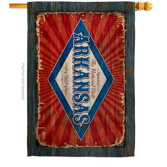 Americana Home & Garden H140948-BO 28 x 40 in. Arkansas Vintage American State House Flag with Double-Sided Horizontal Decoration Banner Garden Yard Gift