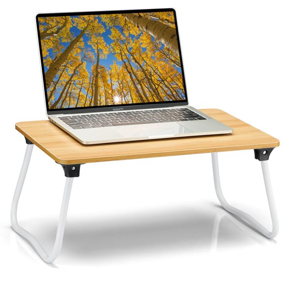 Soporte plegable para ordenador portátil, mesa de cama, mesa, bandeja de madera de lujo