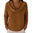 thumbnail image 2 of Harpily Long Sleeve Shirts for Women Cowl Neck Waffle Textured Loose Fit for Women Casual Street Wear Daily Outfits, 2 of 4