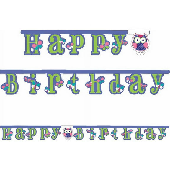 Creative Converting Owl Pal Birthday Jointed Banner