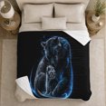 thumbnail image 5 of Magical Black Cat Kitten Under Glowing Blue Crescent, Mystical Pet Portrait Pattern, Warm Flannel Blanket for Living Room and Bedroom, Cat Lovers autumn celebration Gift, Pet Lover Home Decor, 5 of 9