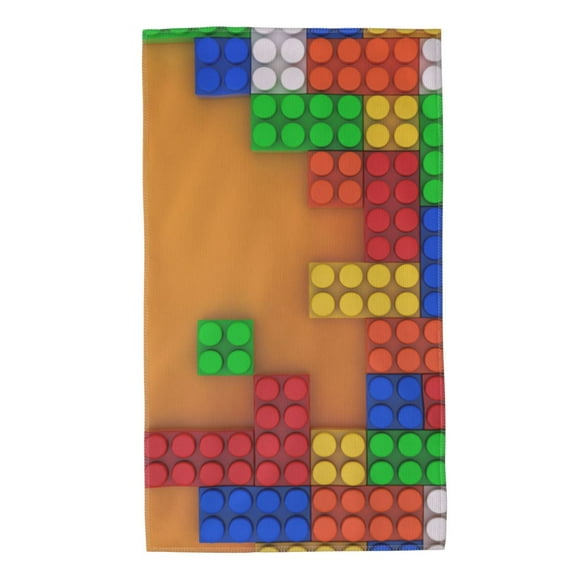 Balery Colorful Building Blocks A Toalla de Microfibra Premium con Estampado – 27.5x16 pulgadas, Alta Absorción, Suave y Aterciopelada, Secado Rápido