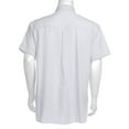 thumbnail image 5 of Calsunbaby Men Cotton Linen Short Sleeve Solid Shirts Casual Dress Tops White XL, 5 of 8