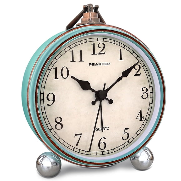 Despertador Peakeep Retro, analógico, funciona con pilas, 10 cm