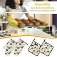 thumbnail image 5 of Cauagu Flower Leaves Print Oven Mitts and Pot Holders 4 pcs Set,Extra Thicken Long Kitchen Oven Glove Potholders BBQ Gloves-Oven Mitts and Pot Holders(11 Inch), 5 of 6
