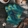 thumbnail image 4 of Peacock Feather Cyan Kitchen Towel Bathroom Hand Towel Kitchen Dishcloth Water Absorption Household Cleaning Cloth, 4 of 7