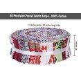 thumbnail image 6 of Soimoi 40Pcs Block Print Precut Fabrics Strips Roll Up 1.5x42inches Cotton Jelly Rolls For Quilting - Multicolor, 6 of 9