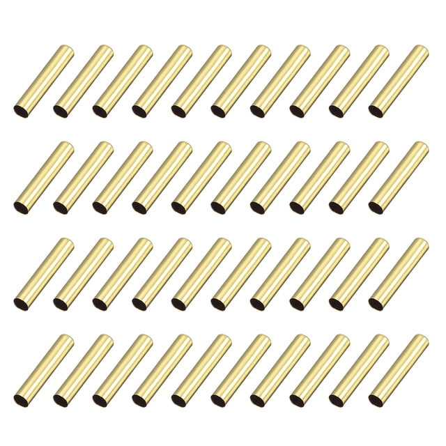 Unique Bargains 40Pack 3.5x22mm Metal Shoelace Tips Column Shoelace Repair Cords End Tips Gold