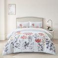 thumbnail image 1 of Duvet Cover King-100% Washed Microfiber King Duvet Cover Set 3 Pieces Floral, 1 of 6