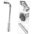 thumbnail image 2 of 2025 Lwrench wheel wrench for tyre tool, wheel brace, socket wrench, ratchet tool for car tyres, silver, chrome vanadium alloy steel, 2 of 5