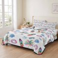 thumbnail image 2 of Quilts Twin Size Bedding Set, Summer Beach Lightweight Quilted Comforter, Colorful Surfboard Swim Ring Palm Tree Soft Reversible Bedspread Coverlet with Pillow Covers for All Season, 68" x 86", 2 of 9