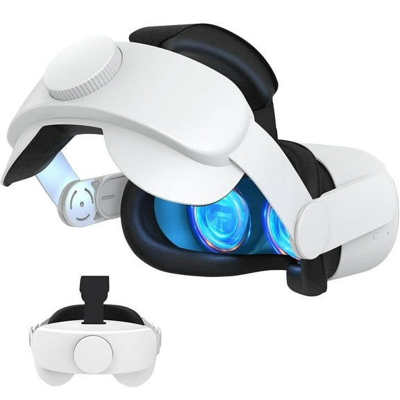 Head Strap Compatible with Quest 2, Adjustable Elite Strap Replacement Accessories for Enhanced Comfort Support and Gaming Immersion in VR-White