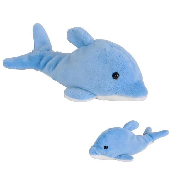 The Dreidel Company Plush Mighty Mights, 3.5" Inch Plush Stuffed, Super Soft and Cuddly Animal Toys, Classroom Decorations, Boys and Girls (Dolphin)