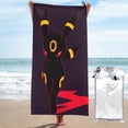 thumbnail image 1 of Toalla de playa Umbreon, suave, de secado rápido, resistente a la arena, para natación, piscina, yoga, gimnasio, camping, toallas de baño ligeras, regalo para niños, niñas, niños y adultos, 27,5 x 55, 1 of 8