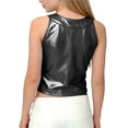 thumbnail image 4 of SGFCWSX Girls Halter Neck Cropped Tank Tops Kids Metallic Sleeveless Casual Top Black Size 5-6Years, 4 of 6
