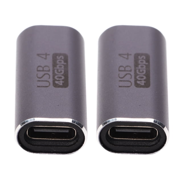Adaptador USB Tipo C A Tipo C Hembra A Hembra 40Gbps Transferencia De Datos 100W Carga Rápida USB C Conector Recto 2 Uds