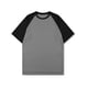thumbnail image 1 of Blusas y camisas de manga corta y cuello redondo para hombre. Blusa de manga corta con cuello redondo, elástica, de color liso y empalmada., 1 of 4