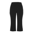 thumbnail image 2 of Mrat Yoga Capris for Women High Waist Leggings Cropped Athletic Workout Capris Straight Leg 21" Pants with Pockets S-26 Black, 2 of 9