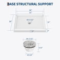 thumbnail image 2 of Shower Base 36x36 Inch - Slip Resistant Center Drain, White for Bathroom, 2 of 8