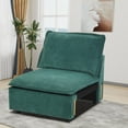 thumbnail image 6 of Ainfox 35" W Cloud Modular Sectional Sofa for Living Room, Modern Deep Seat Comfy Couch, Corduroy Rainbow Upholstered, Armless Chair Module(Green), 6 of 6