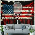 thumbnail image 4 of BCIIG  American Flag Tapestry Tennis Sports Wall Hanging Art for Kids Youth Boys Men Bedroom Decor Star Stripes USA Flag Wall Blanket Vintage White Black Red Graffiti Porch Hangings,, 4 of 6