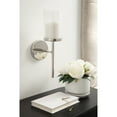 thumbnail image 2 of Kate and Laurel Blaise Transitional Metal Wall Sconce, 5 x 6 x 14, Silver, Modern Round Candle Holder with Removable Glass Cylinder for Flameless Candles, 2 of 9