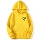 thumbnail image 3 of Sudadera con estampado de corazón simple para mujer, sudaderas con capucha sueltas informales suaves, Tops de lana cálidos para estudiantes, Otoño e Invierno, 3 of 5