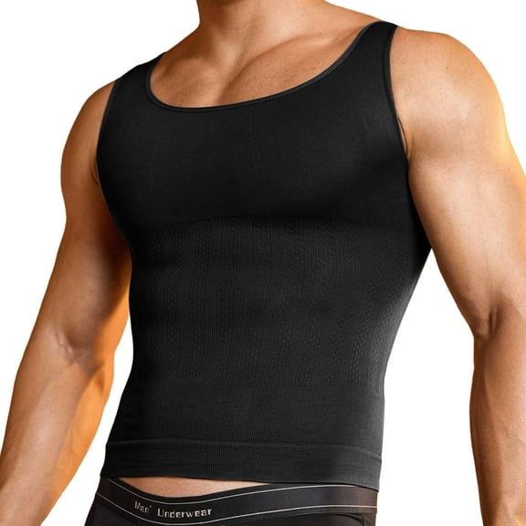 Mens Slimming Body Shaper Vest, Gynecomastia Compression Shirts, Tummy Control Undershirts