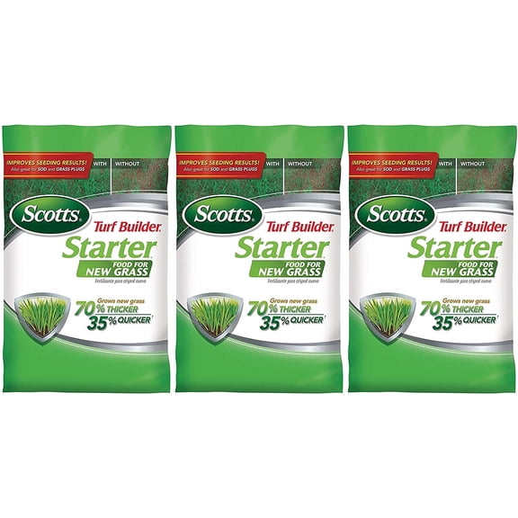 Scotts 21605 Lawn Food for New Grass, 5,000-sq ft Not Sold in Pinellas County, FL 5M Turf Builder Starter, 5,000 sq Three Pack