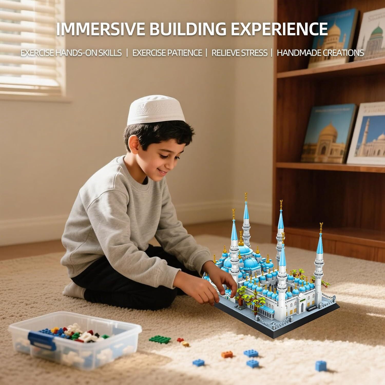 Vyytoz Blue Mosque Istanbul Building Set, 1129Pcs Architecture Model, Creative Display Toy, World Landmark Collection