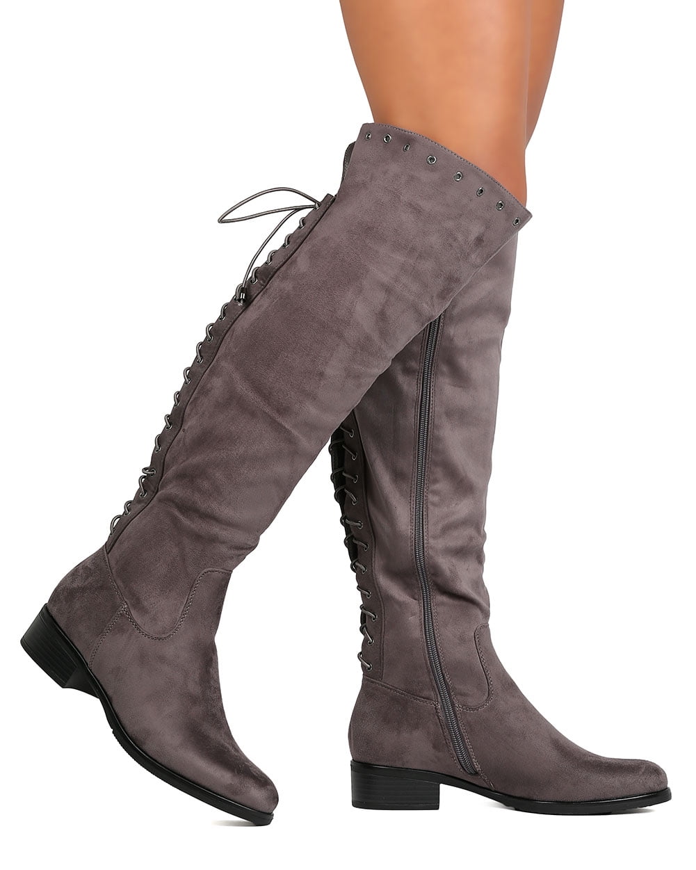 womens boots that lace up the back