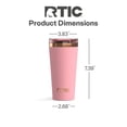 thumbnail image 6 of RTIC 18 oz Ceramic Lined Insulated Happy Hour Pint Tumbler, Leak Resistant Lid, Soft-Touch Exterior, Rosewater, 6 of 9