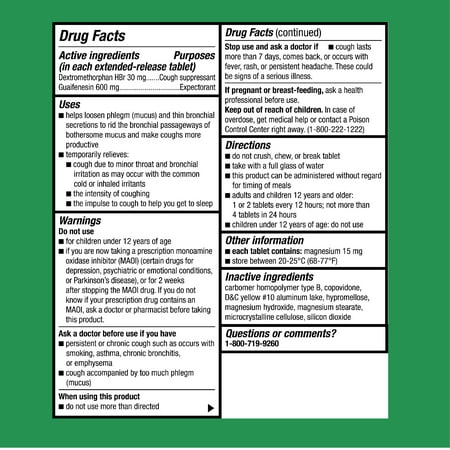 Equate Mucus Relief DM, 12 Hour Tablets, 20 Count