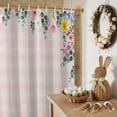 thumbnail image 6 of Easter Shower Curtain Easter Eggs Bunny Shower Curtains for Bathroom Decor, Waterproof Polyester Shower Curtain Set with Hooks, Extra Long 72" x 78" Eucalyptus Leaves Pink Plaid, 6 of 9