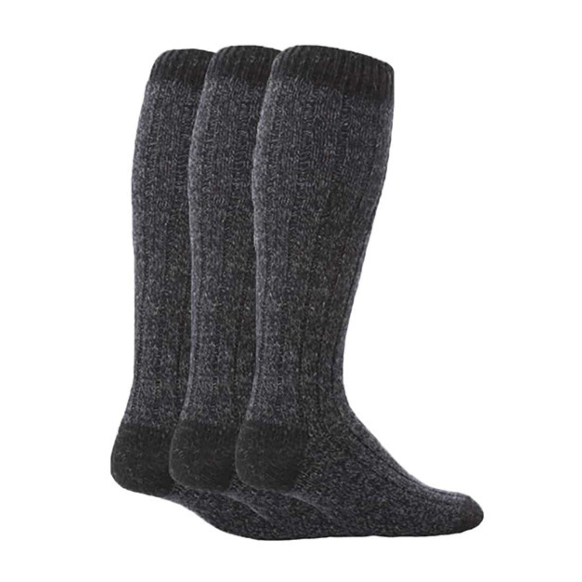 Workforce 3 Pairs Mens Extra Long Knee High Warm Wool Boot Socks