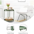 thumbnail image 3 of 2 Tier Metal Side Table with Removable Tray, Anti-Rust Green Nightstand for Bedroom Balcony, 3 of 7