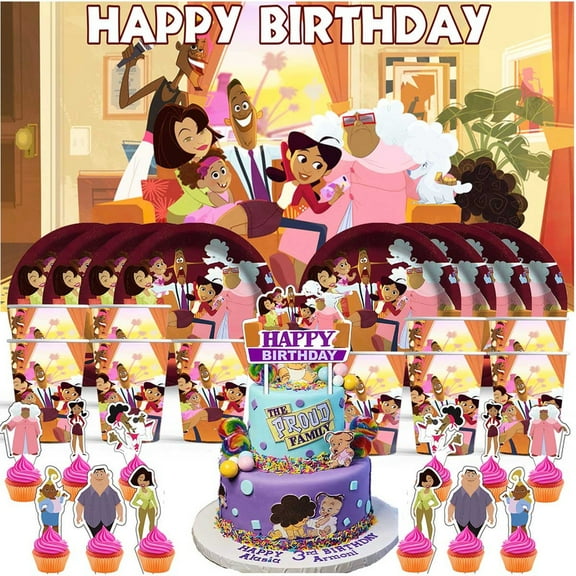 Proud Family Birthday Cups Party Supplies Decor Backdrop Paper Plates Fans Decorations Banner