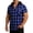 001 Blue, variant on Mens Casual Plaid Hooded Half Button Drawstring Short Sleeve Pullover Beach Vacation Tops with Pocket