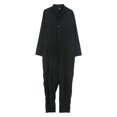 thumbnail image 2 of Men Casual Long Sleeve Solid Coverall One Piece Jumpsuits Loose Romper, 2 of 5