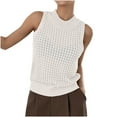 thumbnail image 2 of Fanxing Débardeurs Tricotés pour Femmes Coupe Ample Col Roulé Sans Manches Débardeurs TG, 2 of 7