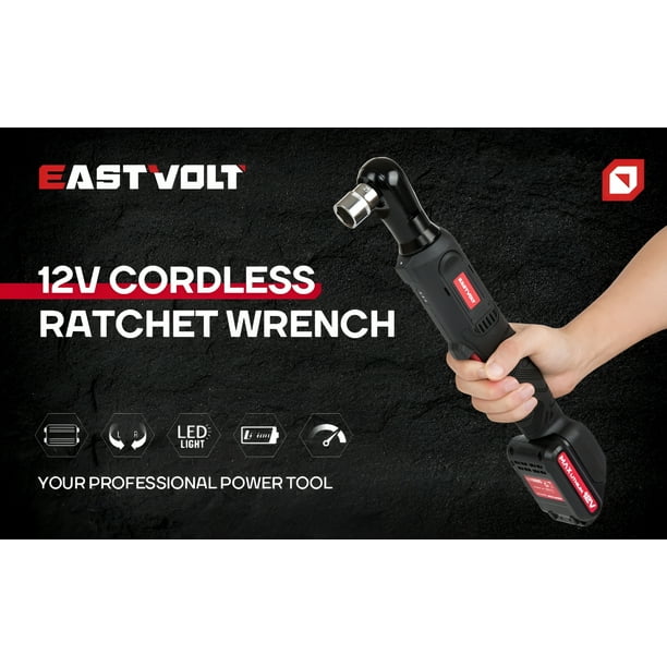 Eastvolt 3 8 Cordless Electric Ratchet Wrench Set 12V Cordless Ratchet Kit with 8 Sockets and 2 Packs 2.0Ah Lithium Ion Batteries Walmart Business Supplies